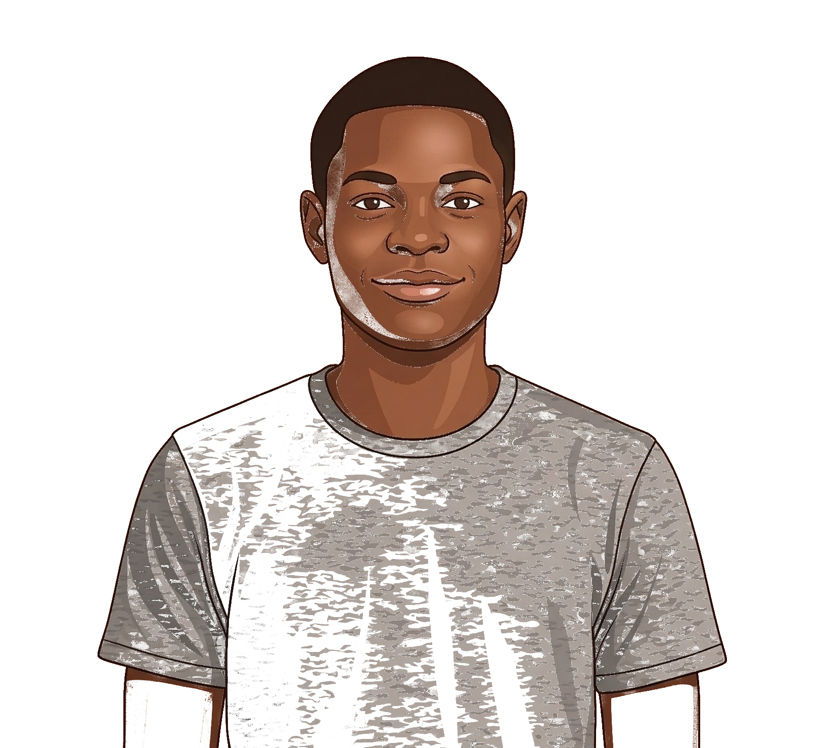 Cartoon portrait in a t-shirt
